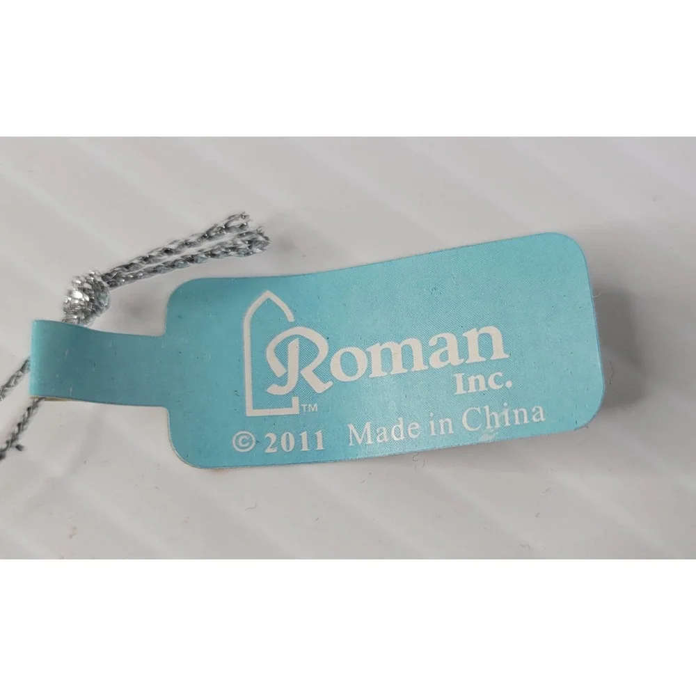 Roman Inc Christmas Ornament Winter Scene‎ Horses Barn Silver Disc 2011 NEW RARE